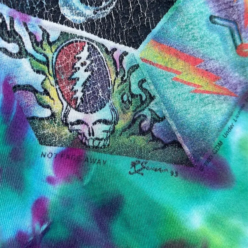 Vintage Tie Dye 1993 Grateful Dead Not Fade Away Single Stitch shirt Size L